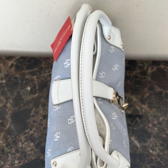 New Dooney and Bourke Blue Medium Logo Lock Satchel - Picture 9 of 14